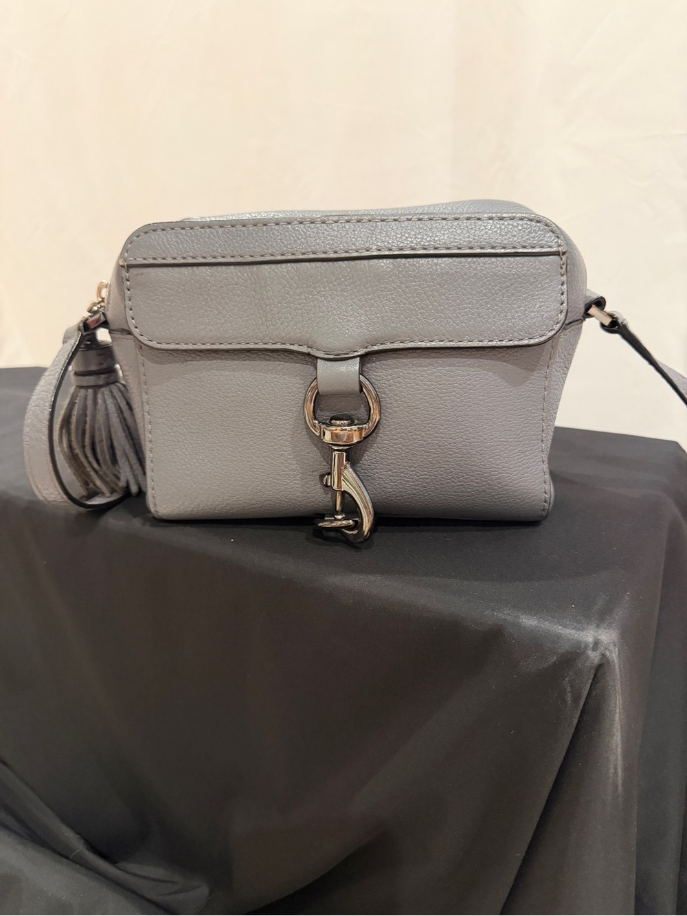 Rebecca Minkoff Light Gray Leather Crossbody with Tassel